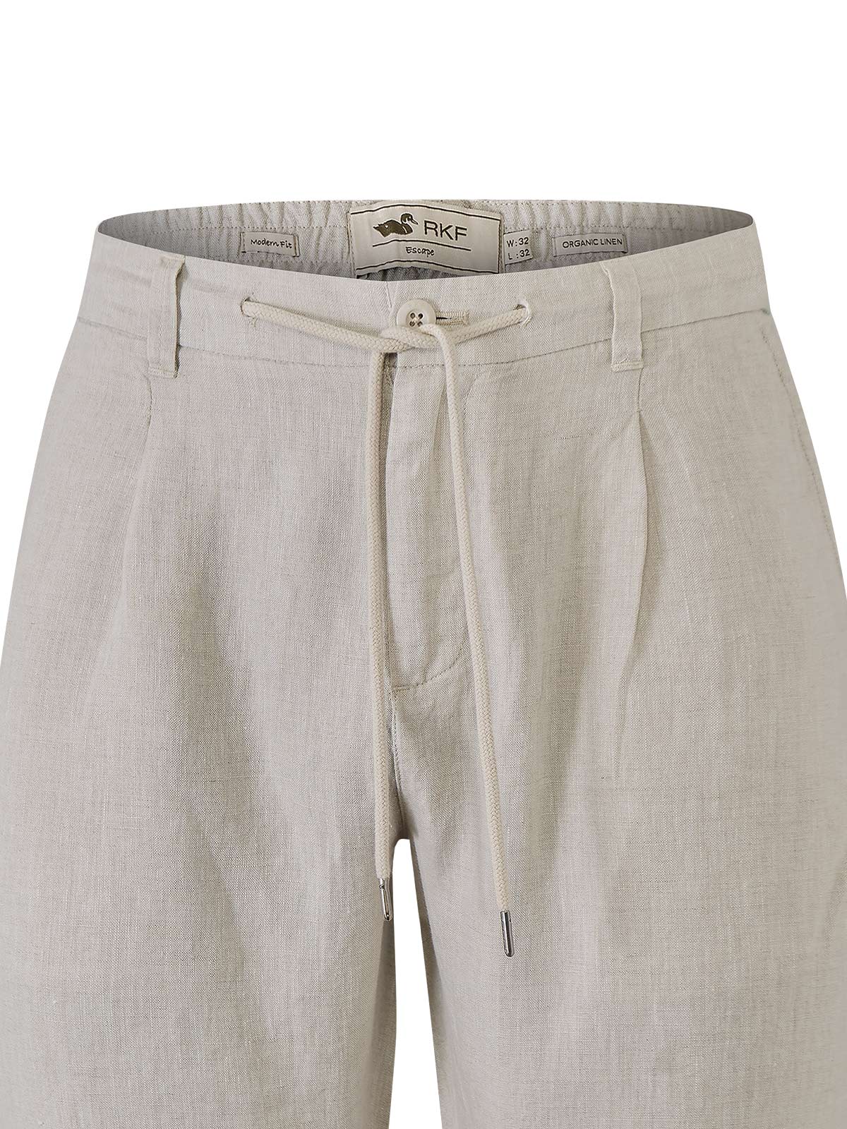 Pantalón Lino Orgánico Hombre Capri Café Rockford