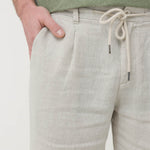 Pantalón Lino Orgánico Hombre Capri Café Rockford