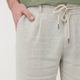 Pantalón Lino Orgánico Hombre Capri Café Rockford