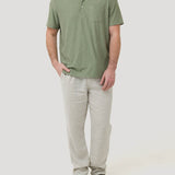 Pantalón Lino Orgánico Hombre Capri Café Rockford