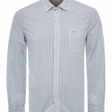 Camisa Algodón Orgánico Hombre Raya Azul Rockford