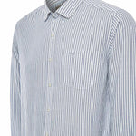 Camisa Algodón Orgánico Hombre Raya Azul Rockford