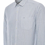 Camisa Algodón Orgánico Hombre Raya Azul Rockford