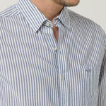 Camisa Algodón Orgánico Hombre Raya Azul Rockford