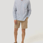 Camisa Algodón Orgánico Hombre Raya Azul Rockford