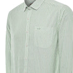 Camisa Algodón Orgánico Hombre Raya Verde Rockford