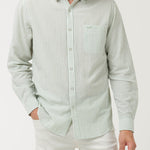Camisa Algodón Orgánico Hombre Raya Verde Rockford