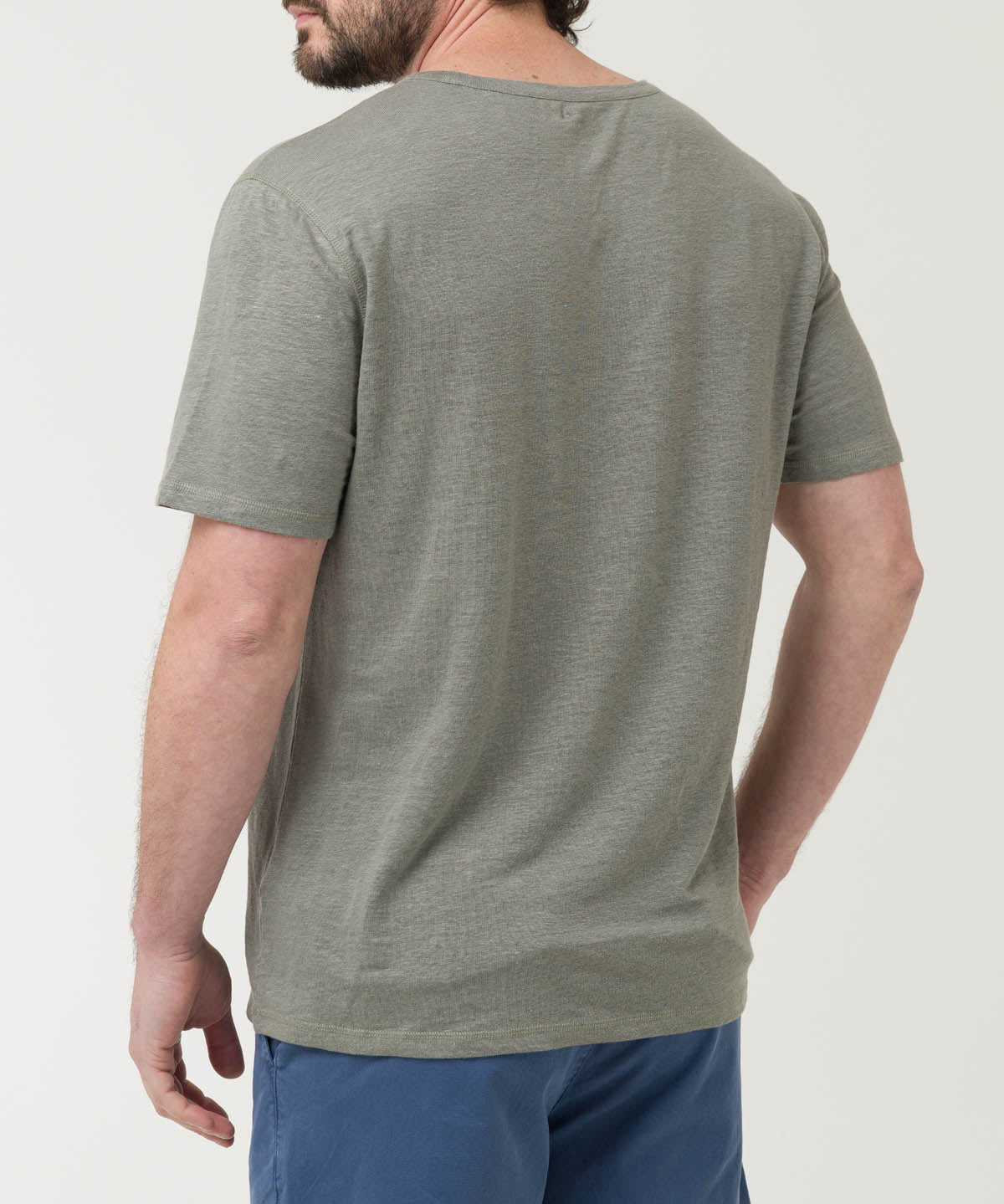 Polera Lino Orgánico Hombre Linen Gris Rockford
