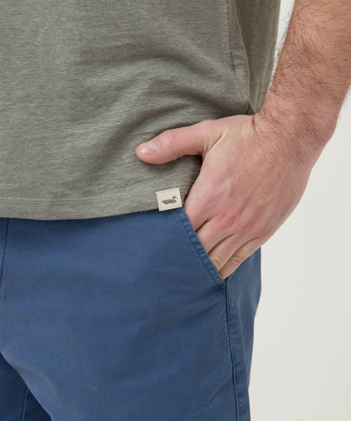 Polera Lino Orgánico Hombre Linen Gris Rockford