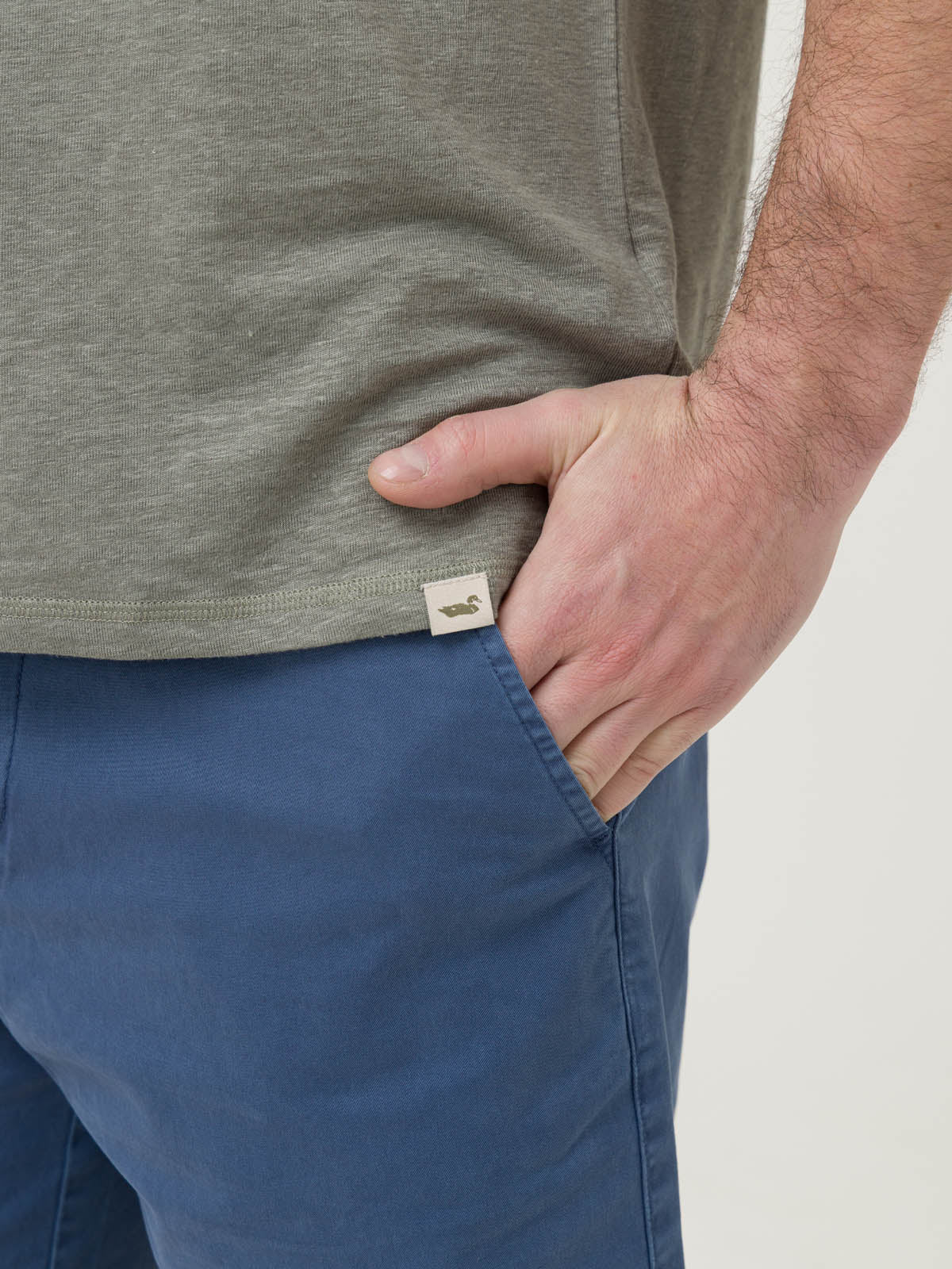 Polera Lino Orgánico Hombre Linen Gris Rockford