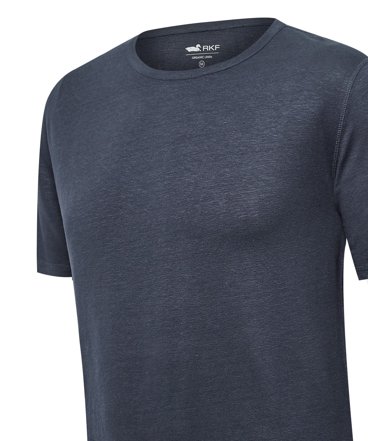 Polera Lino Orgánico Hombre Linen Azul Rockford
