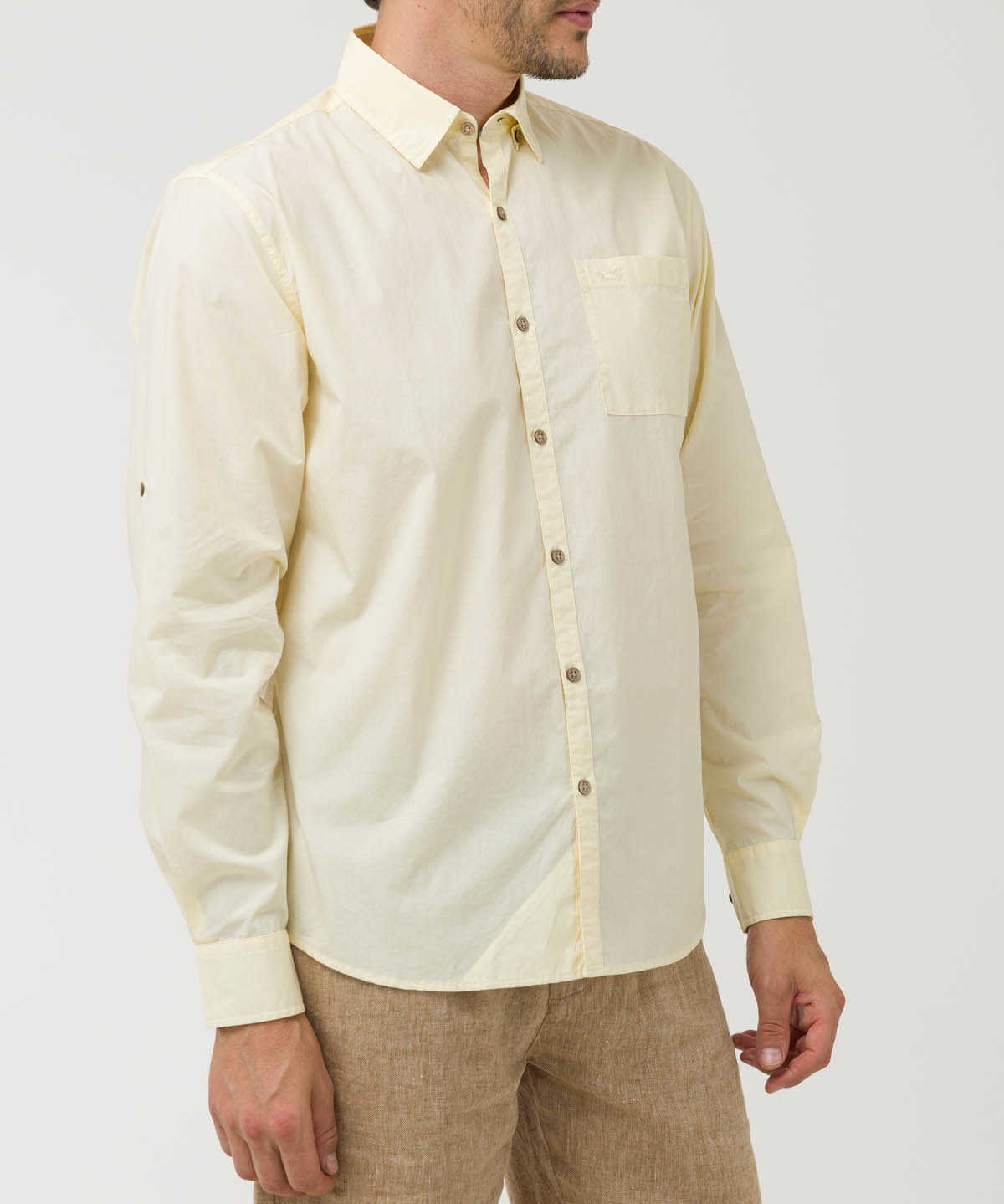 Camisa Algodón Orgánico Hombre Galiton Amarillo Rockford