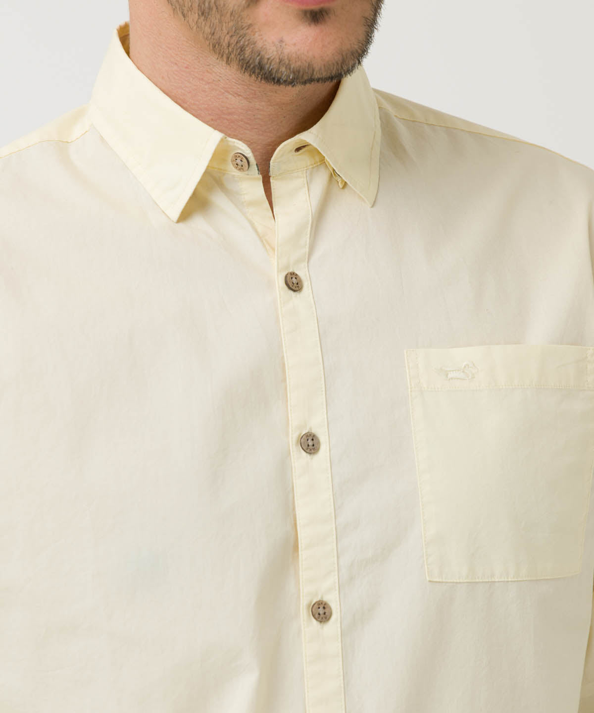 Camisa Algodón Orgánico Hombre Galiton Amarillo Rockford