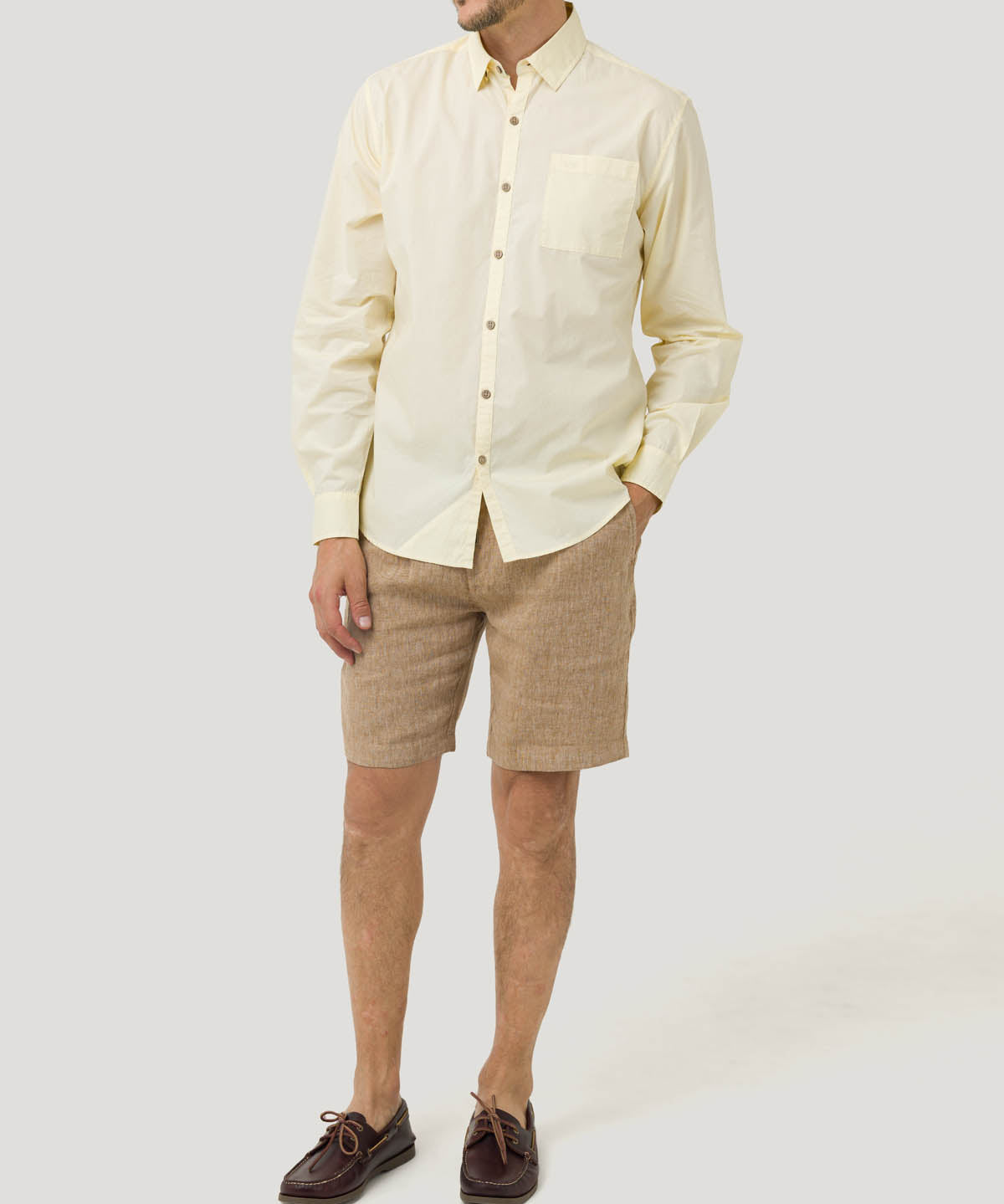 Camisa Algodón Orgánico Hombre Galiton Amarillo Rockford