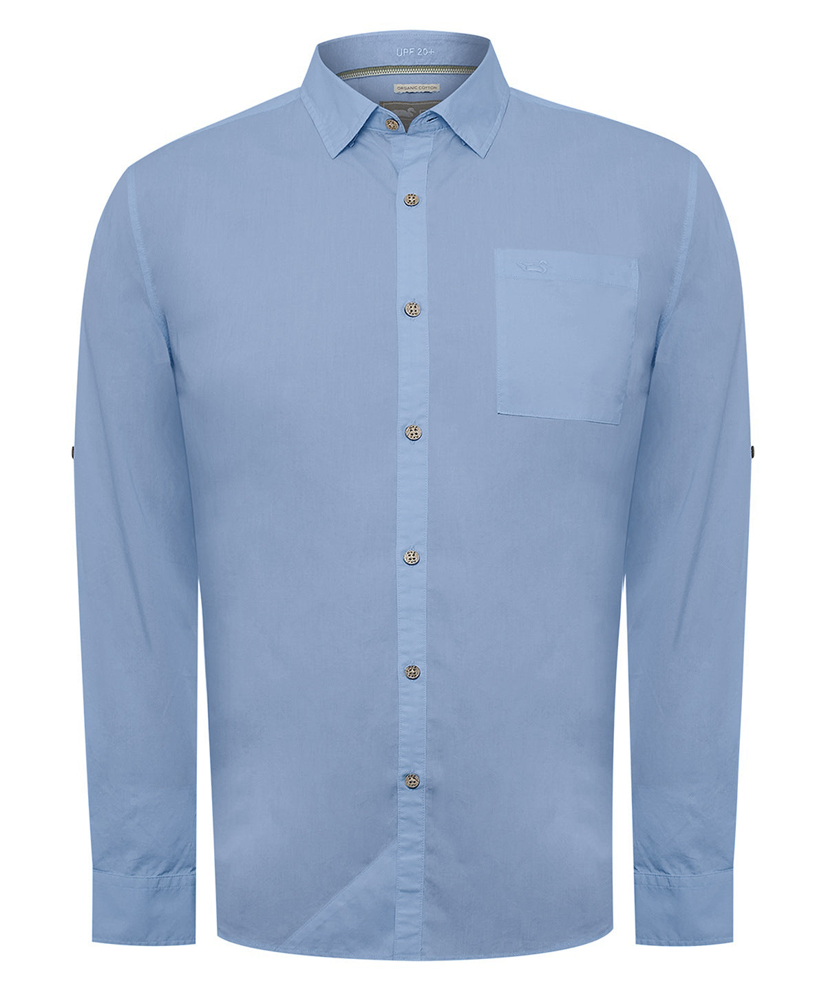 Camisa Algodón Orgánico Hombre Galiton Azul Claro Rockford