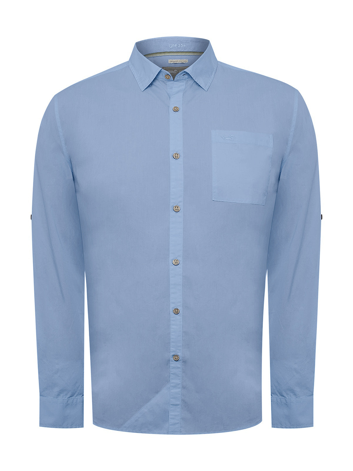 Camisa Algodón Orgánico Hombre Galiton Azul Claro Rockford