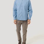 Camisa Algodón Orgánico Hombre Galiton Azul Claro Rockford