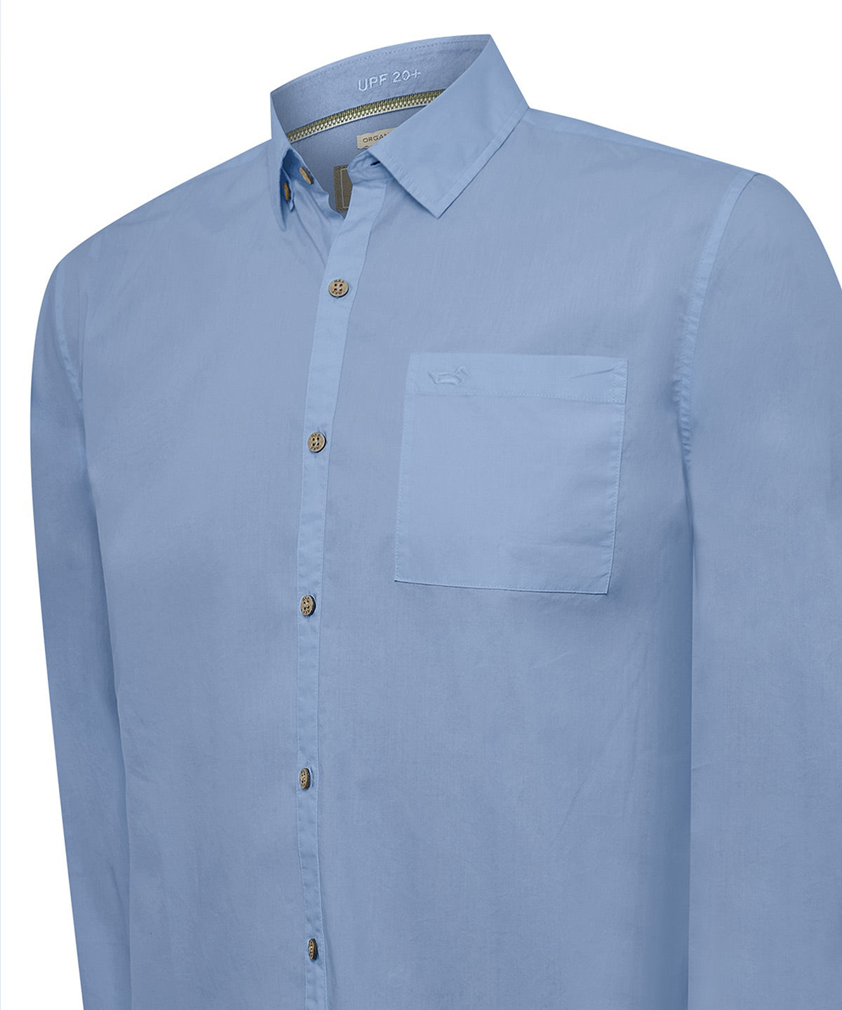 Camisa Algodón Orgánico Hombre Galiton Azul Claro Rockford