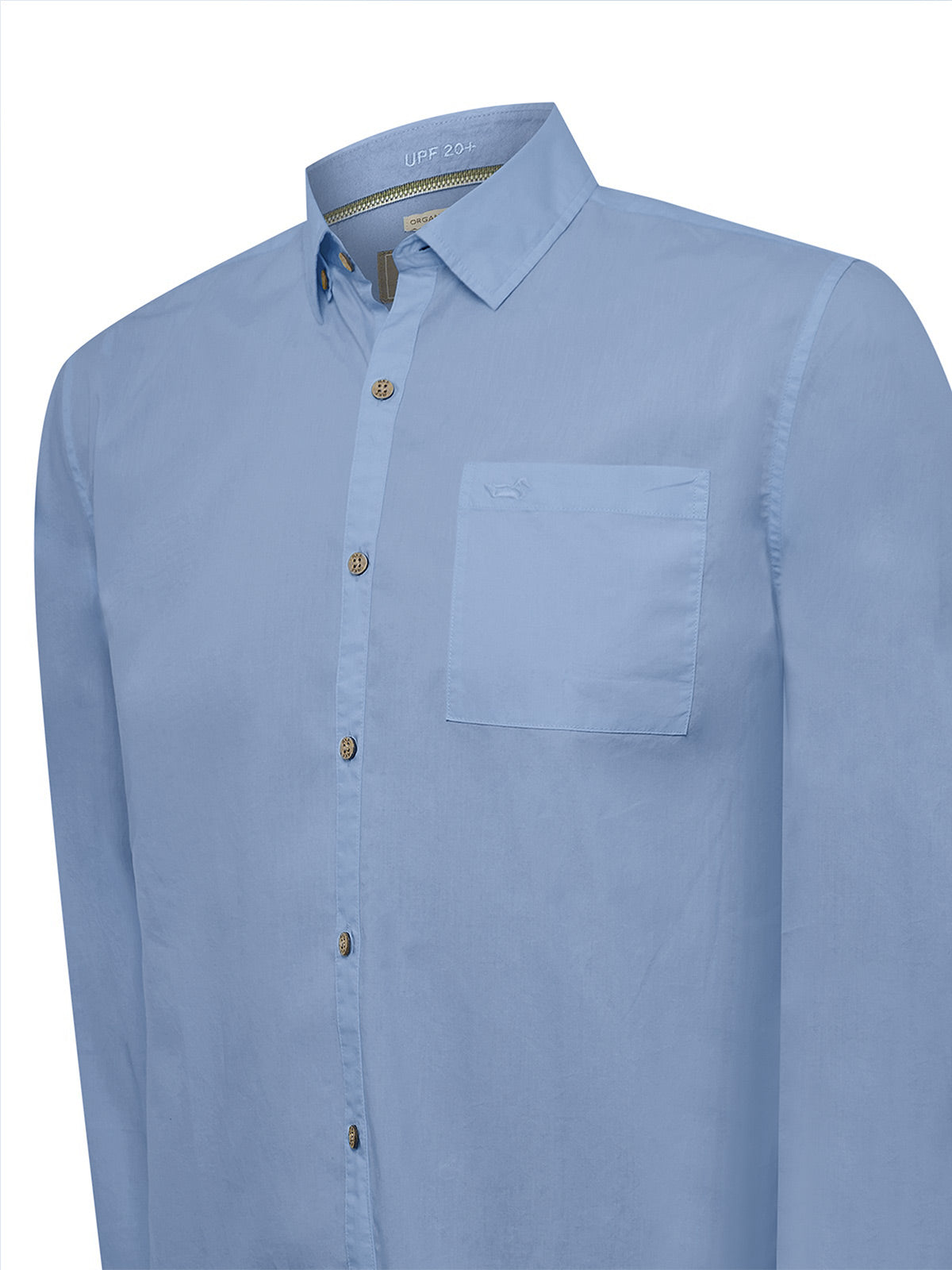 Camisa Algodón Orgánico Hombre Galiton Azul Claro Rockford