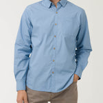 Camisa Algodón Orgánico Hombre Galiton Azul Claro Rockford