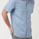 Camisa Algodón Orgánico Hombre Galiton Azul Claro Rockford