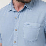 Camisa Algodón Orgánico Hombre Galiton Azul Claro Rockford