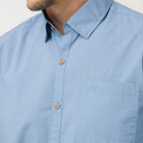 Camisa Algodón Orgánico Hombre Galiton Azul Claro Rockford