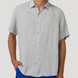 Camisa Lino Orgánico Hombre Linjerpro Gris Rockford