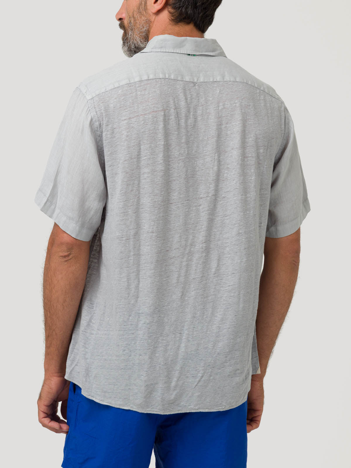 Camisa Lino Orgánico Hombre Linjerpro Gris Rockford