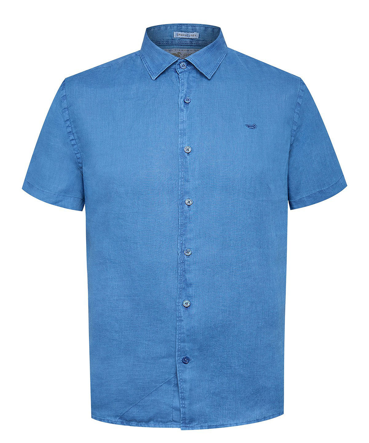 Camisa Lino Orgánico Hombre Linjerpro Azul Rockford