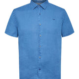 Camisa Lino Orgánico Hombre Linjerpro Azul Rockford