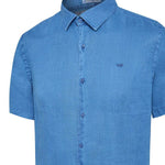 Camisa Lino Orgánico Hombre Linjerpro Azul Rockford