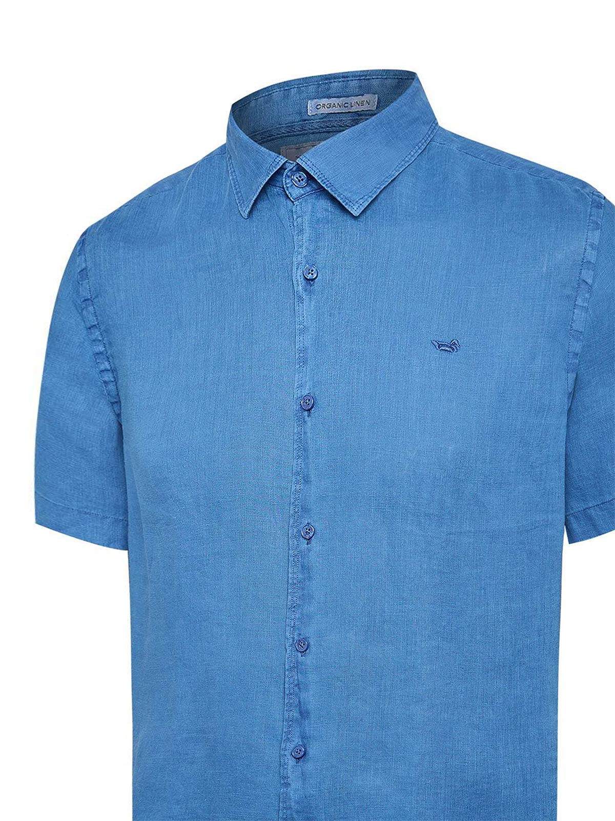 Camisa Lino Orgánico Hombre Linjerpro Azul Rockford
