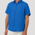 Camisa Lino Orgánico Hombre Linjerpro Azul Rockford