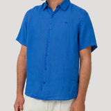 Camisa Lino Orgánico Hombre Linjerpro Azul Rockford
