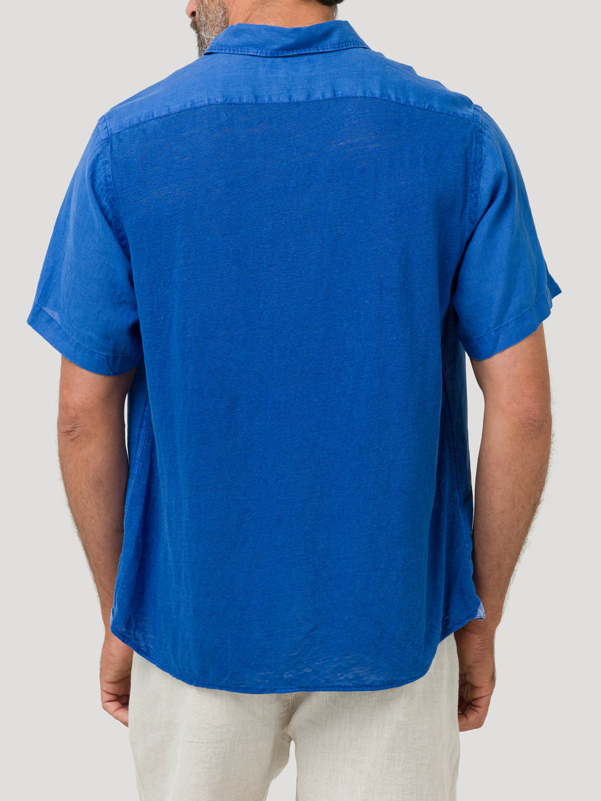 Camisa Lino Orgánico Hombre Linjerpro Azul Rockford