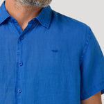 Camisa Lino Orgánico Hombre Linjerpro Azul Rockford