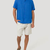 Camisa Lino Orgánico Hombre Linjerpro Azul Rockford