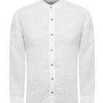 Camisa Lino Orgánico Hombre Linenmao Blanco Rockford