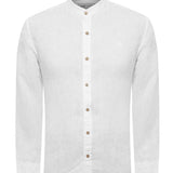 Camisa Lino Orgánico Hombre Linenmao Blanco Rockford