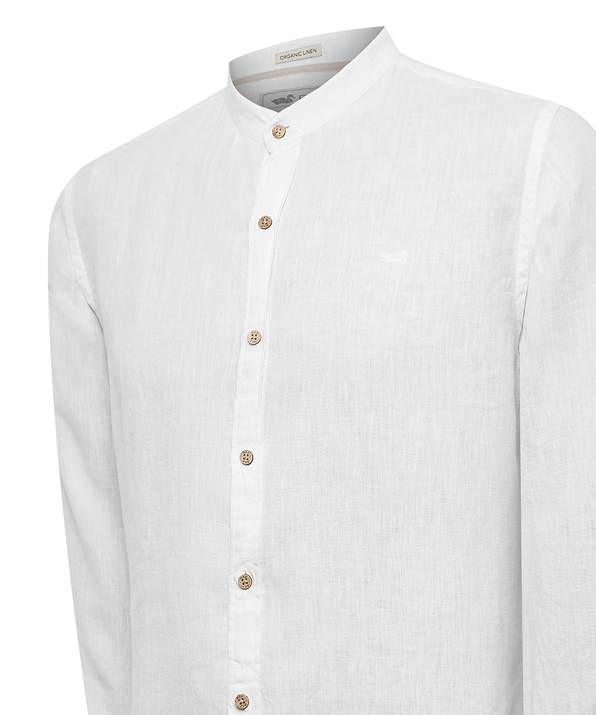 Camisa Lino Orgánico Hombre Linenmao Blanco Rockford