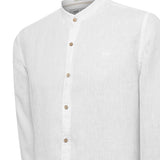 Camisa Lino Orgánico Hombre Linenmao Blanco Rockford