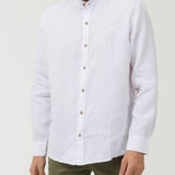 Camisa Lino Orgánico Hombre Linenmao Blanco Rockford