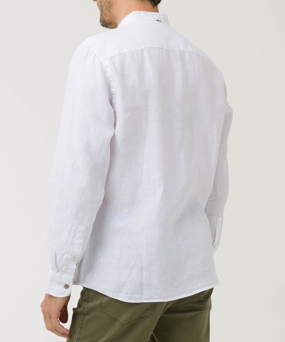 Camisa Lino Orgánico Hombre Linenmao Blanco Rockford