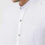 Camisa Lino Orgánico Hombre Linenmao Blanco Rockford