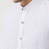 Camisa Lino Orgánico Hombre Linenmao Blanco Rockford