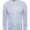 Camisa Lino Orgánico Hombre Linenmao Celeste Rockford