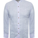 Camisa Lino Orgánico Hombre Linenmao Celeste Rockford