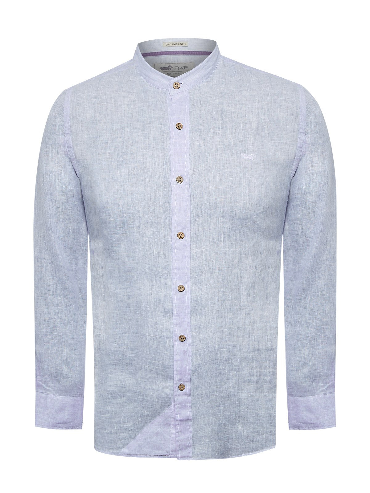 Camisa Lino Orgánico Hombre Linenmao Celeste Rockford