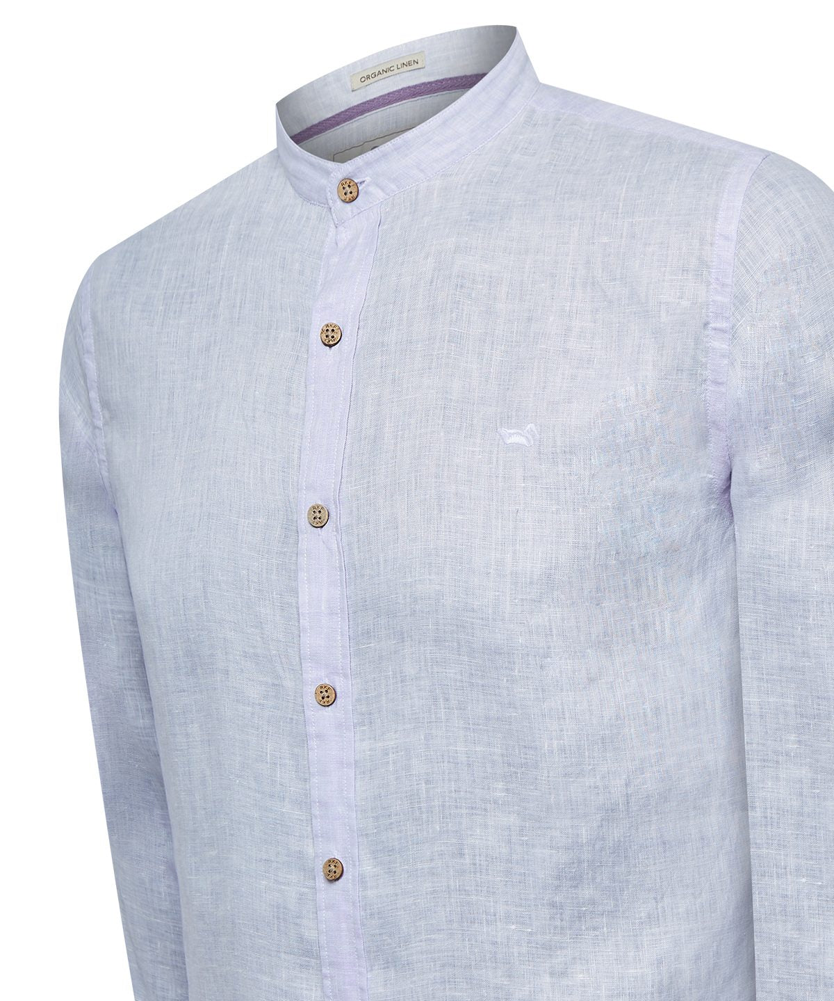 Camisa Lino Orgánico Hombre Linenmao Celeste Rockford
